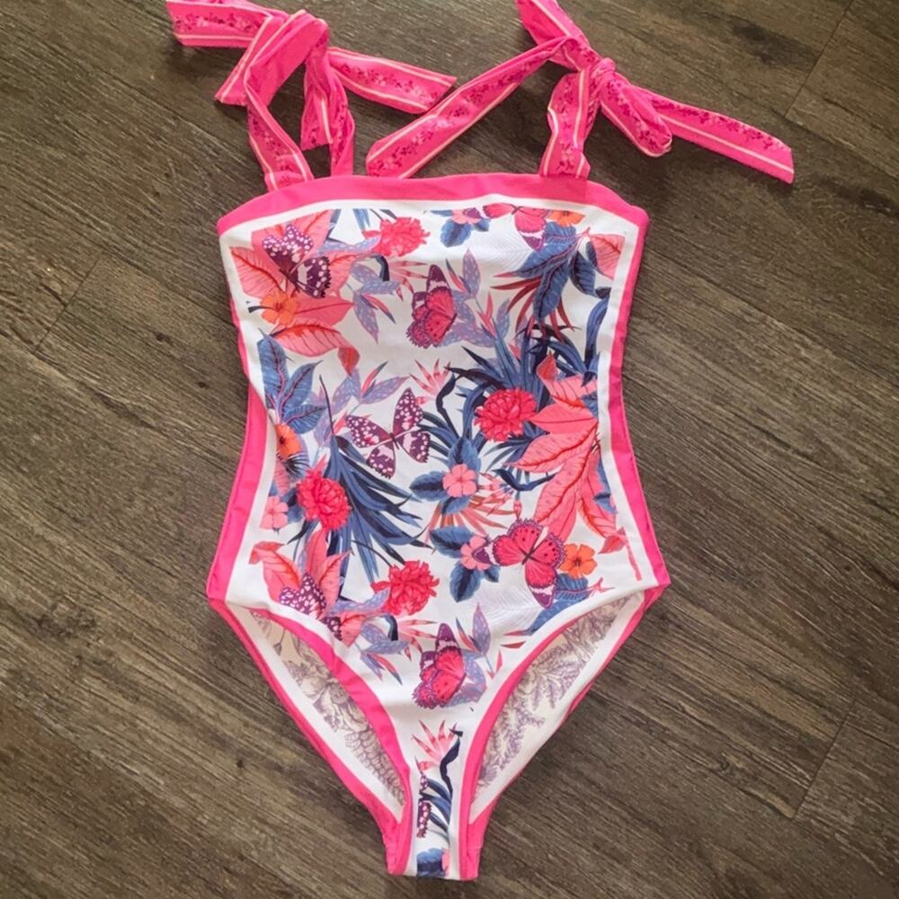 Visual Mood Visual Swim XS JOANNA REVERSIBLE TIE-SHOULDER ONE PIECE SWIMSUIT